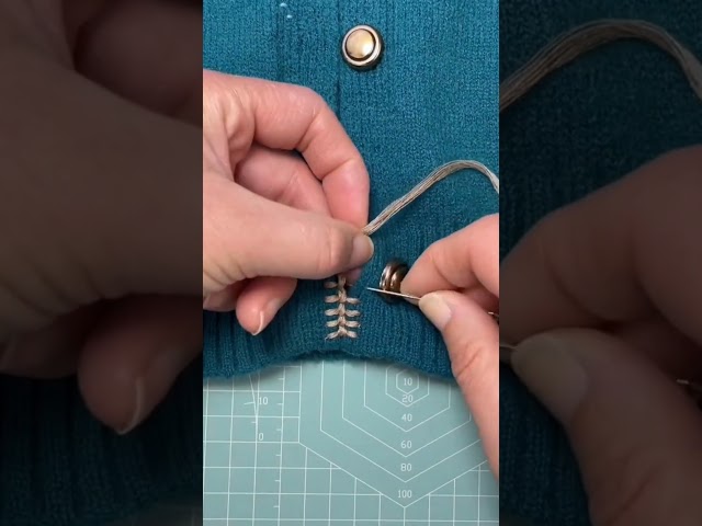 Step-by-Step Knit Cardigan Button Placket Embroidery Tutorial