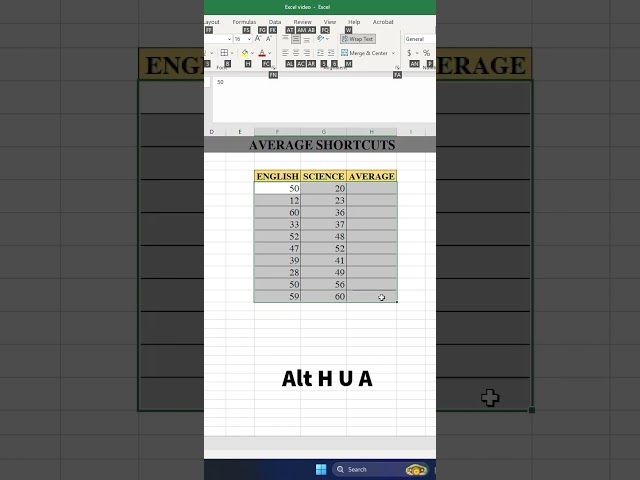 Stop Calculating Average Manually! 🤯 Excel Shortcut You NEED to Know #shorts  #excel  #exceltips
