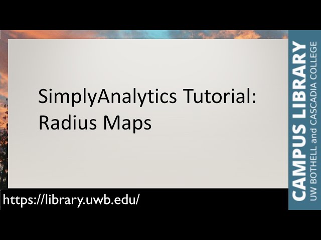 SimplyAnalytics Tutorial: Radius Maps