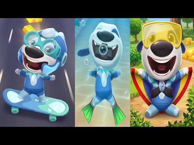Talking Tom Gold Run Mighty Anime event Aqua Hank vs Roy Raccoon Gameplay Android ios 
