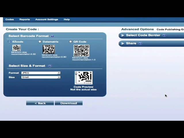 Creating a Web Code with ScanLife