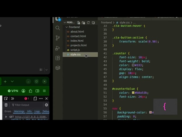 Structuring Layout with Navigation Bar, Footer & Project Cards.