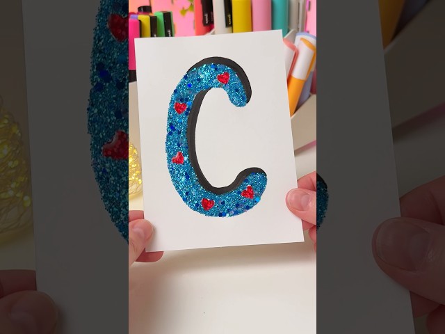 Glitter Art ✨ Letter “C” #shorts