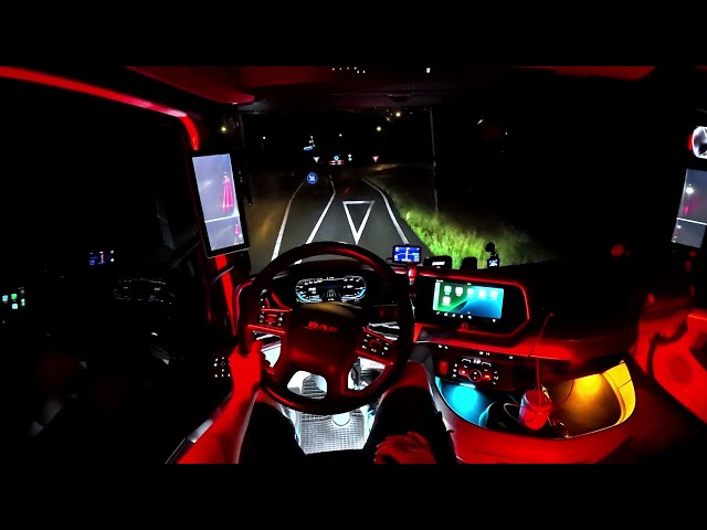 Euro Trucker POV Part 2 Night Detours & City Center Driving • DAF XG 4K Nikotimer 60 fps No Music