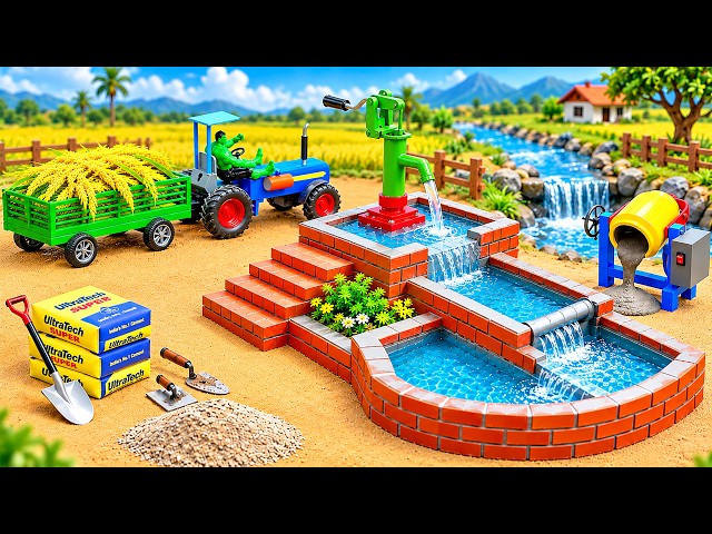 DIY Mini Tractor Builds Water Tank With Hand Pump Providing Water To Rural Village | Science Project