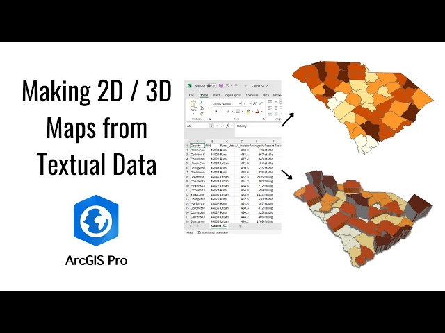 How to Create 2D and 3D Maps using Excel or CSV Data in ArcGIS pro?