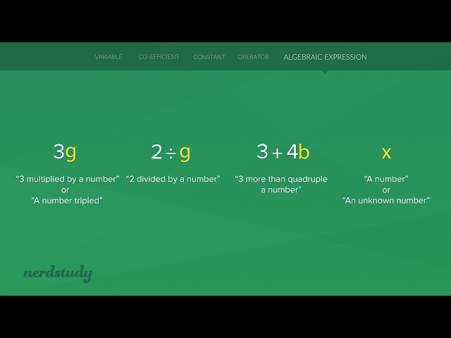 Algebraic Expressions (Coefficients, Constants, Constants, Variables, and Operators)