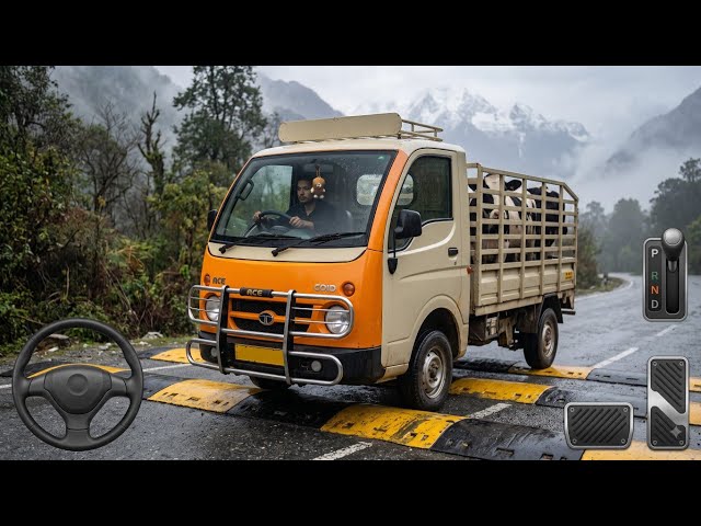 🚛 Tata Ace Cow Transport vs Giant Speed Breakers Map 😱 | Indian Traffic Mod BUSSID