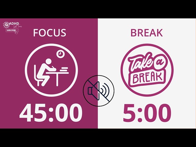 4 Hour Study With Me | 45:5 Pomodoro Timer | No Music 🔇 Deep Focus & ADHD Timer