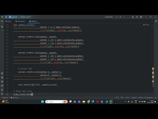  Create Analog  Clock # Tkinter in Python #Math function# #Canvas