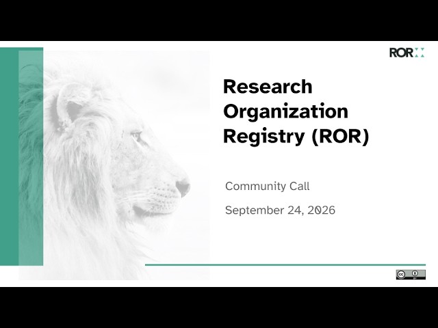 ROR Community Call September 2026