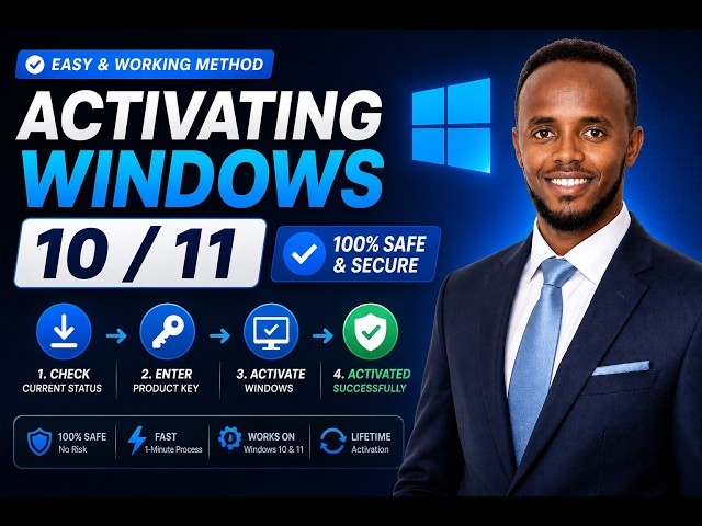 Sida loo activate-gareeyo Windows 10 & 11 | How to activate Window 10 &  11 | step-by-step