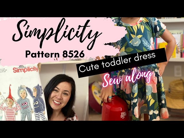 EASY TODDLER DRESS PATTERN, SIMPLICITY 8526, KNIT FABRICS, EASY DRESS PATTERN FOR KIDS. #SEWING
