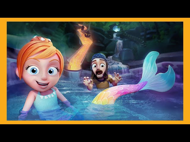 ¡La sirena perdida de ISLA PIRATA! ¡Melody aprende a ser una niña de verdad con papá! 3D!