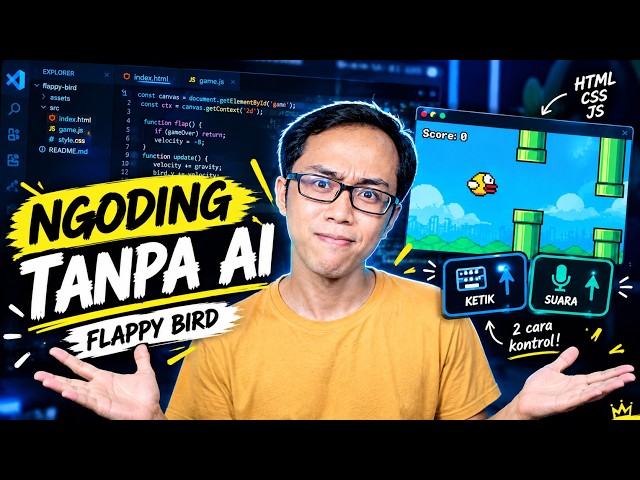 Bikin Flappy Bird Tanpa AI . Sekarang Bisa Dikontrol Pakai Suara! #PART2