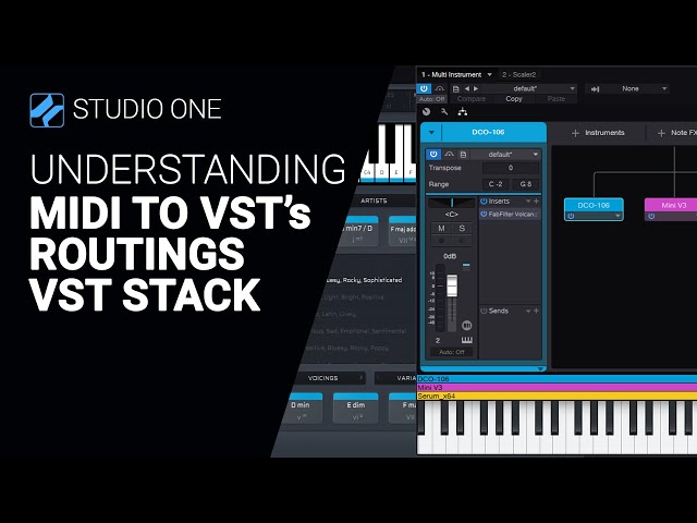 Understanding MIDI to VST's, Routings, VST Stack in Studio One 6 tutorial guide