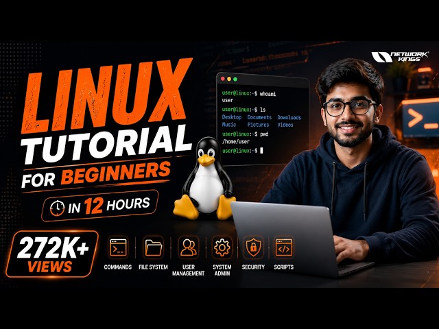 Linux Tutorial for Beginners in 12 Hours ⏱️ | DevOps + Security + Networking Guide