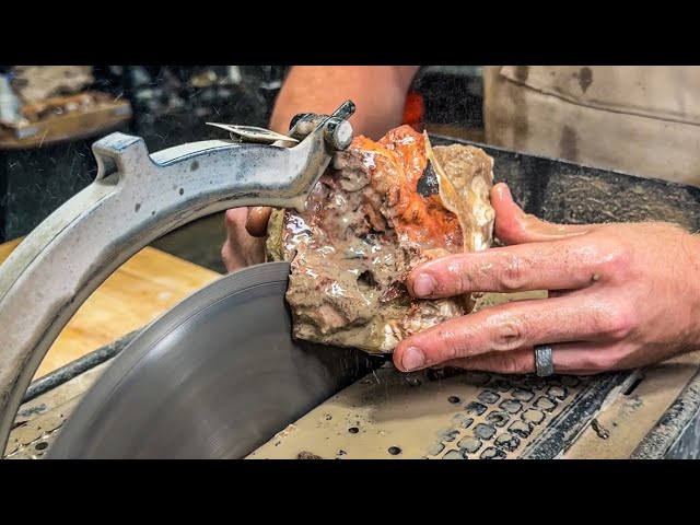 Cutting Open a Massive Stalactite (AMAZING Polished Finish) | The Art of Lapidary
