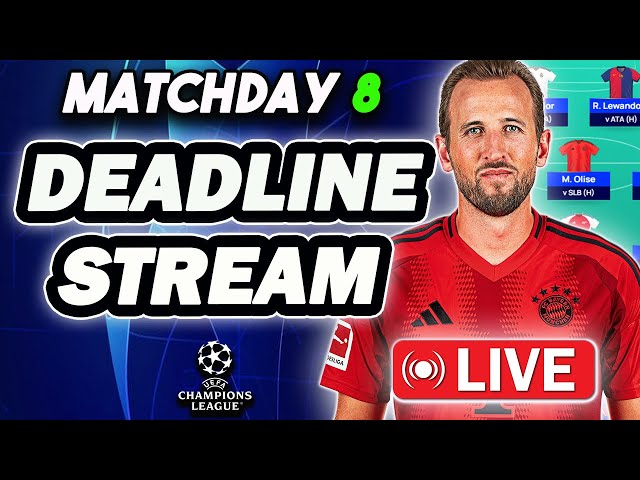 LIVE MATCHDAY 8 DEADLINE STREAM | TEAM RATINGS | PLUS Q&A | Champions League Fantasy 24/25