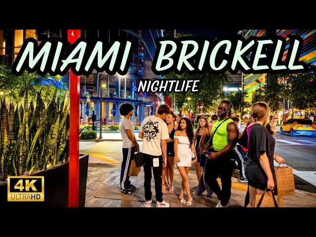 Brickell Streets at Night 2026 | Miami 4K Walking Tour