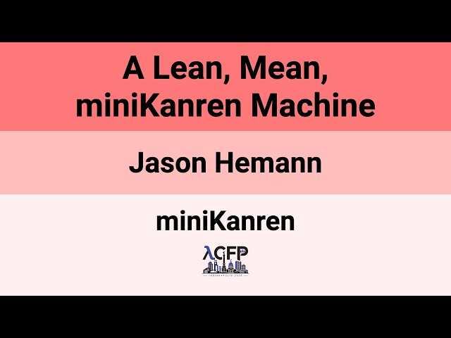[miniKanren'26] A Lean, Mean, miniKanren Machine