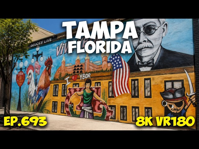 Ybor City Street Art: The Murals of Tampa’s Latin Quarter ep.693 #8k #vr180 #3d #travel #fl #art