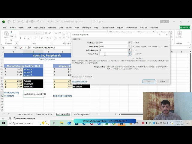 Sam Project 1a Excel Module 03 Performing Calculations With Formulas and Functions