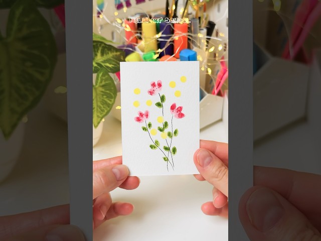 Look! How Easy is to Painting Watercolor Flowers! 🌸 #shorts #arthacks