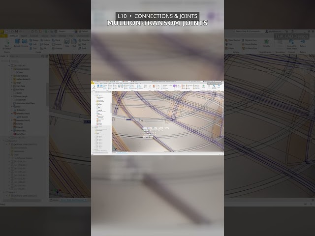 Parametric Spiral Glass Dome in Autodesk Inventor | From Mullions to Joints #Shorts
