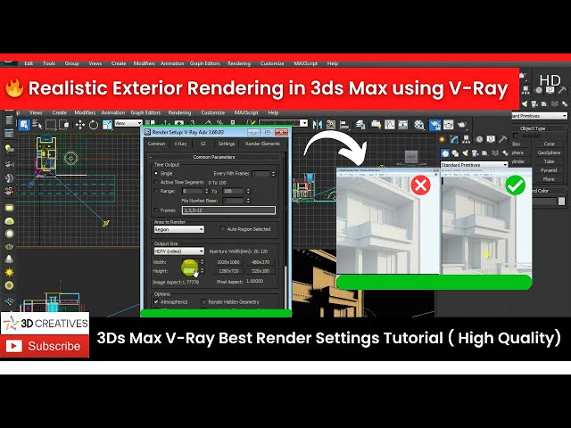 3Ds Max V-Ray Exterior Render Settings Tutorial