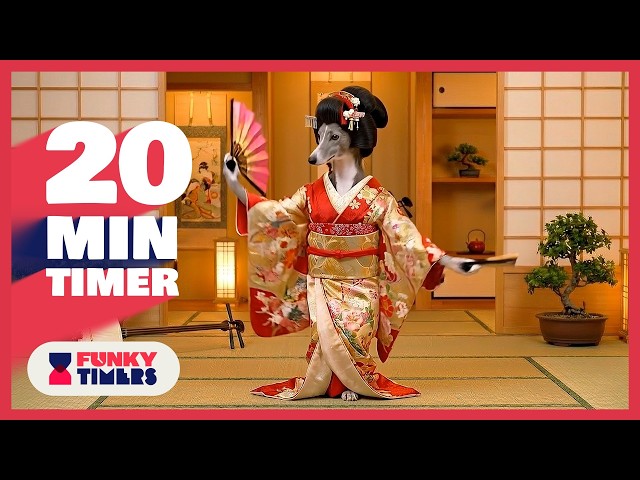 20 Minute Dancing Dog Countdown Timer  | 4K