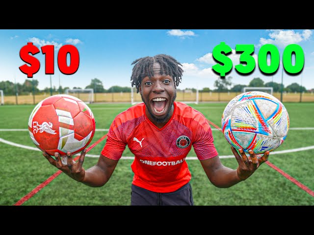 I Took 100 Shots.. $10 vs $300 Football & Scored __ Goals