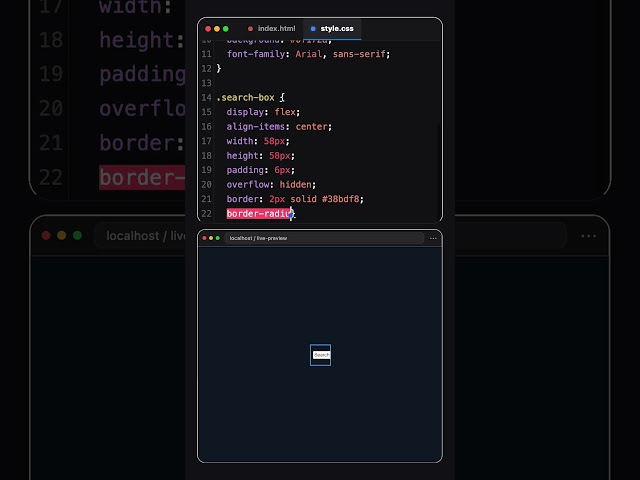 Animated Search Box with CSS 🔍 | Smooth Focus Effect #shorts