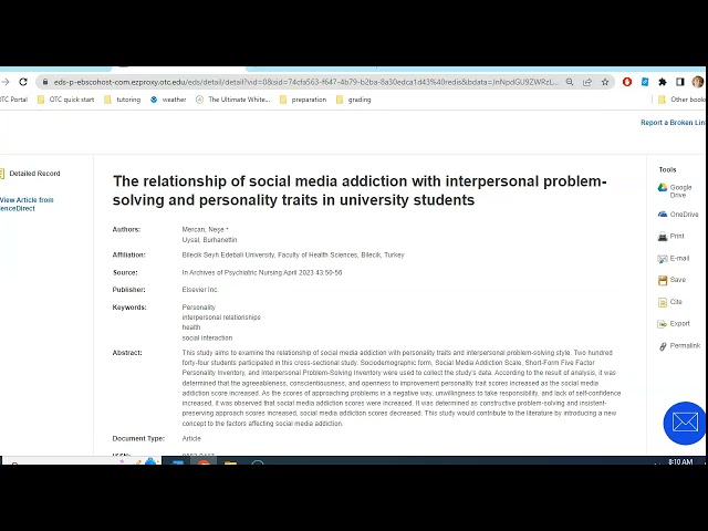 How to find citation information on EBSCOhost