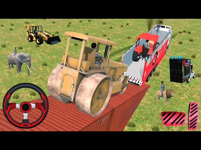 🚛 Truck Pe Road Roller 🔥 Aur Tractor Loading | Realistic Gaming Simulation #truck #tractor #games