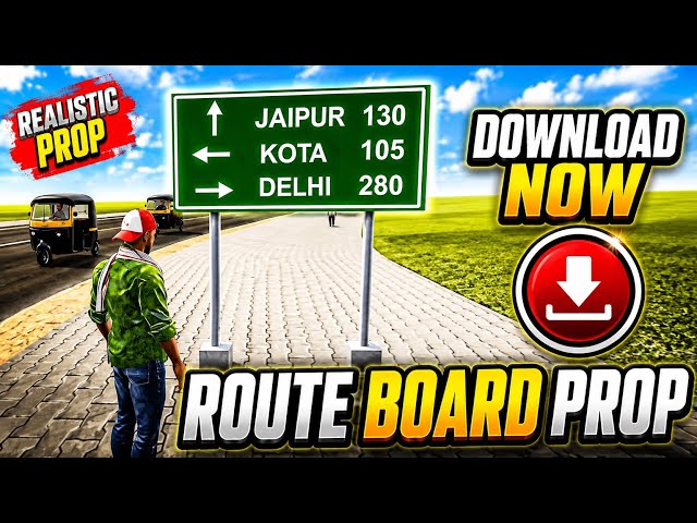 Indian Theft Aura Highway Route Board Prop 🛣️ | FREE DOWNLOAD | Distance  Board #meshmill #prisma3d