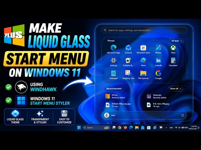 Make Windows 11 Start Menu Look Like Liquid Glass!