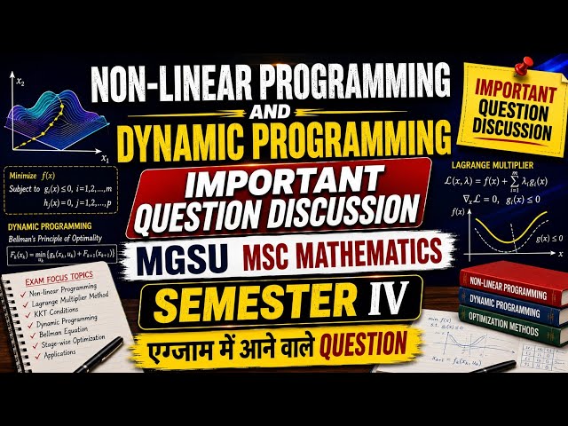 Non-linear programming and dynamic programming important questions #mgsu #msc #jdsirmsc #NLPP #maths