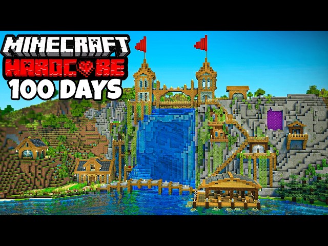 I Survived 100 Days On A Waterfall In Hardcore Minecraft