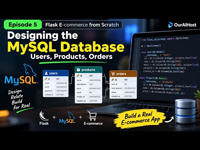Episode 5: Designing the MySQL Database - Users, Products, Orders (Flask E-commerce from Scratch)