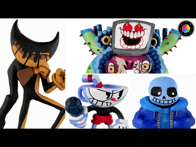 MAKING ALL FNF Mods (Cuphead, Bendy, Flowey y Sans Indie Cross) - Clay #12 | PlastiVerse