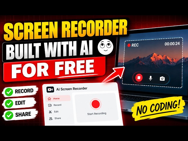 I Built a Screen Recorder App Using AI FOR $ 0 — No Coding