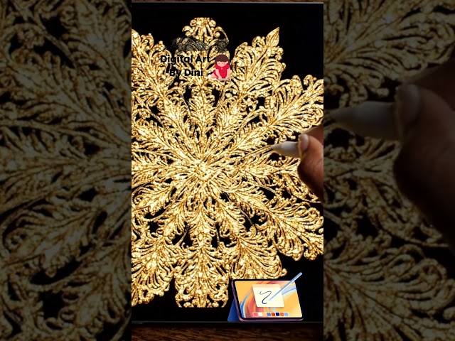 Procreate Golden Glitter Snowflake Drawing Tutorial 🌟✨ | #Shorts #Digital Art By Dini  #art