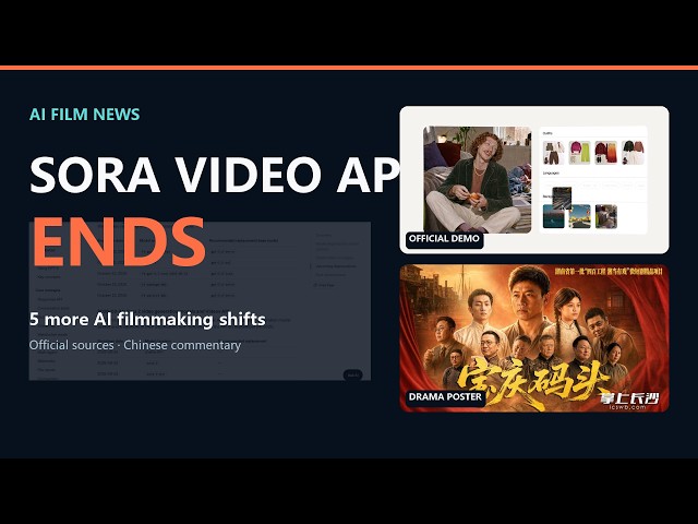 Sora Video API Ends, ElevenLabs Opens New APIs｜6 AI Filmmaking Updates (Chinese)