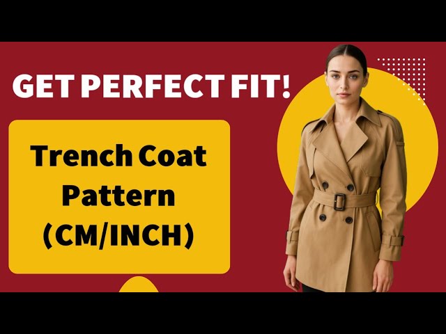 Professional Trench Coat Pattern Drafting Tutorial (Metric & Imperial Measurements) ✂️