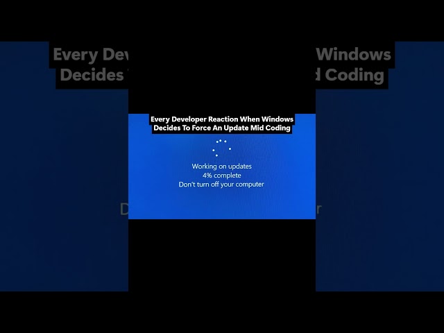 Bro really picked this exact moment 💀#programmerhumor  #shorts #programming  #windowsupdate #coding