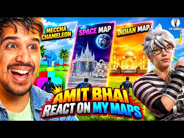 🤯@Desi Gamers Amit Bhai React On My Craftland Maps 🔥 | VIP GAMERS #freefire #craftland #desigamer