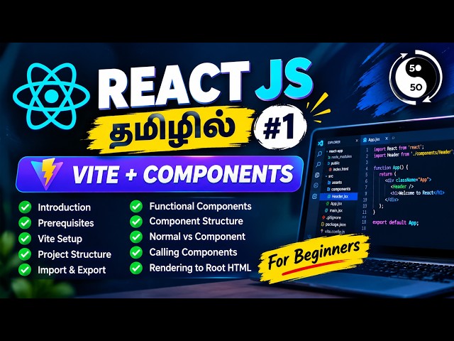 React JS Tutorial in Tamil #1 | Introduction, Vite Setup & Components | React JS for Beginners