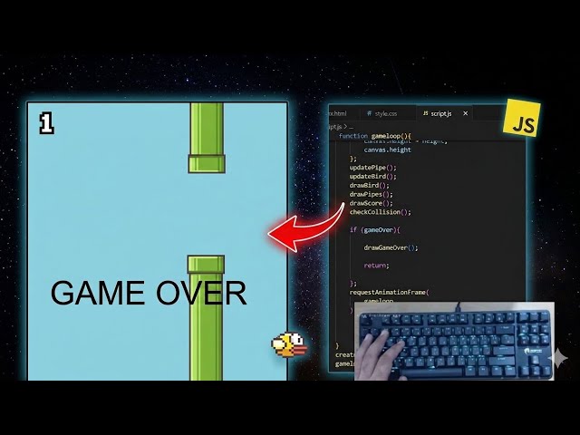 Coding a Flappy Bird Game | ASMR (No Talking)