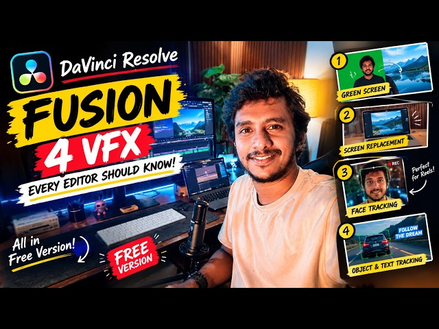 DaVinci Resolve Fusion Tutorial: 4 VFX Every Editor Should Know!
